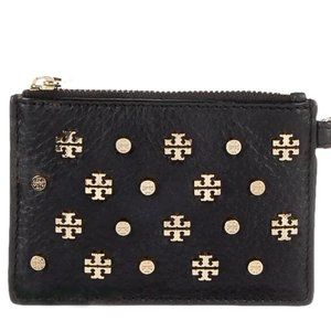 Tory Burch Logo Studded Leather Coin Holder